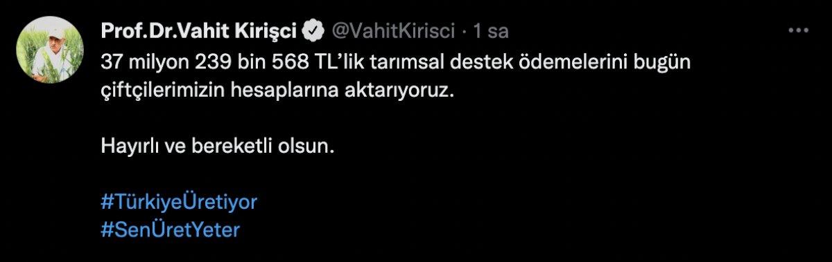 Tarımsal destek ödemelerini bugün hesaplara aktarılıyor