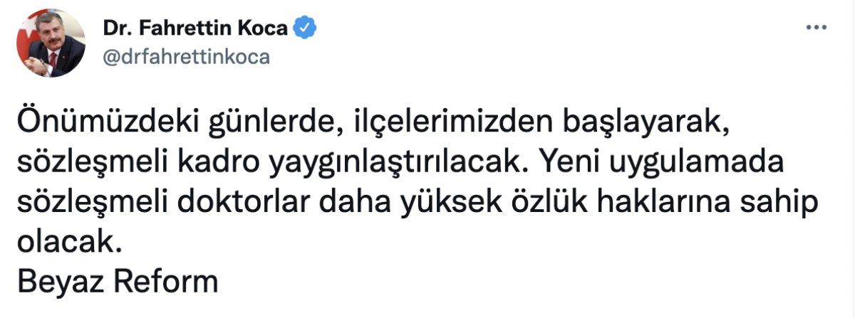 Fahrettin Koca'dan sözleşmeli doktor açıklaması