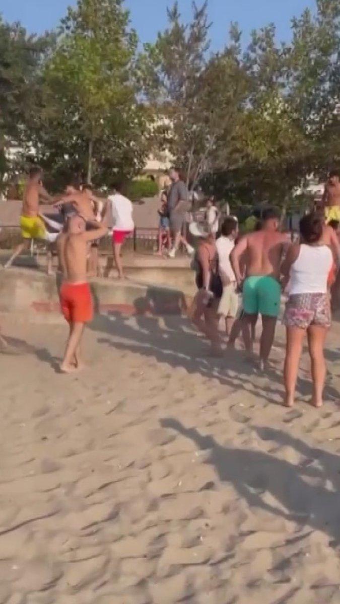 Kocaeli sahilindeki kavga kamerada