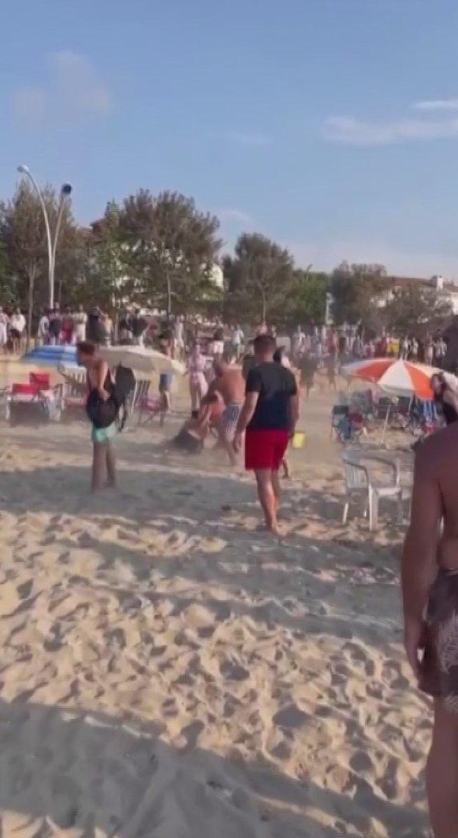 Kocaeli sahilindeki kavga kamerada