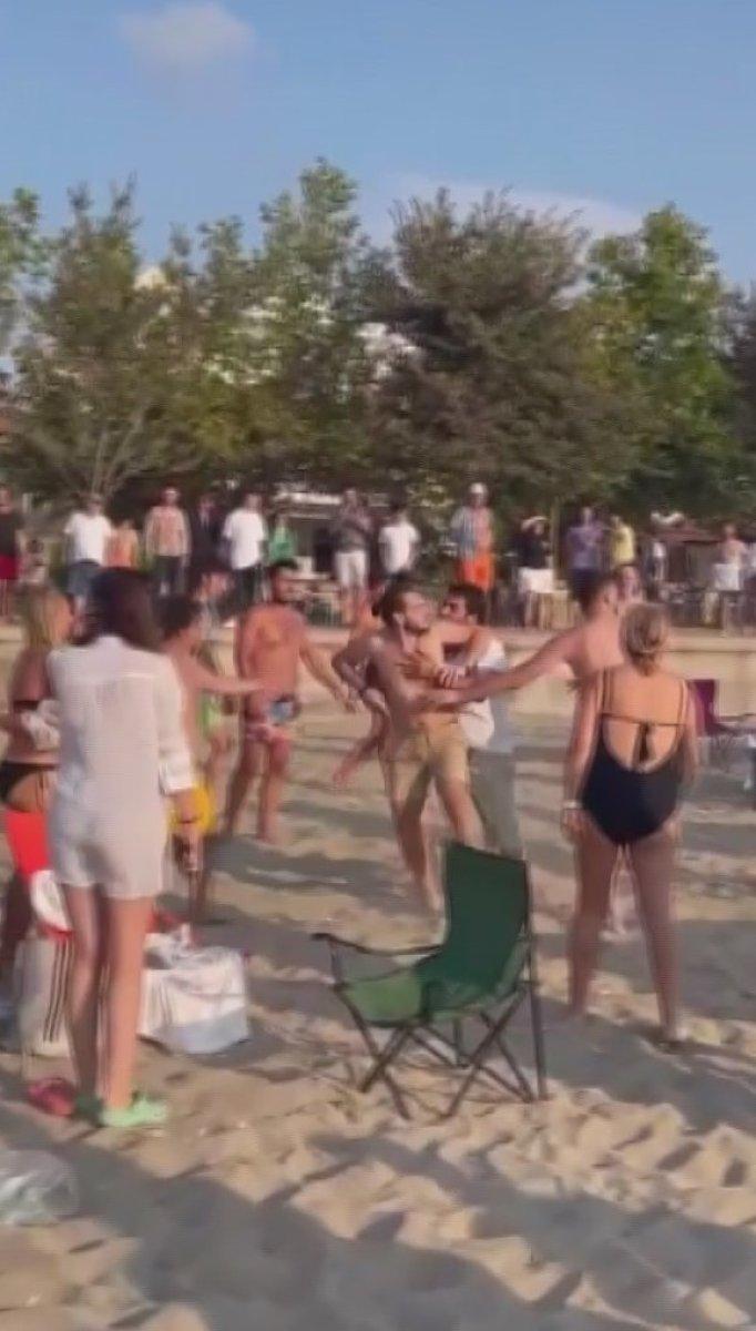 Kocaeli sahilindeki kavga kamerada