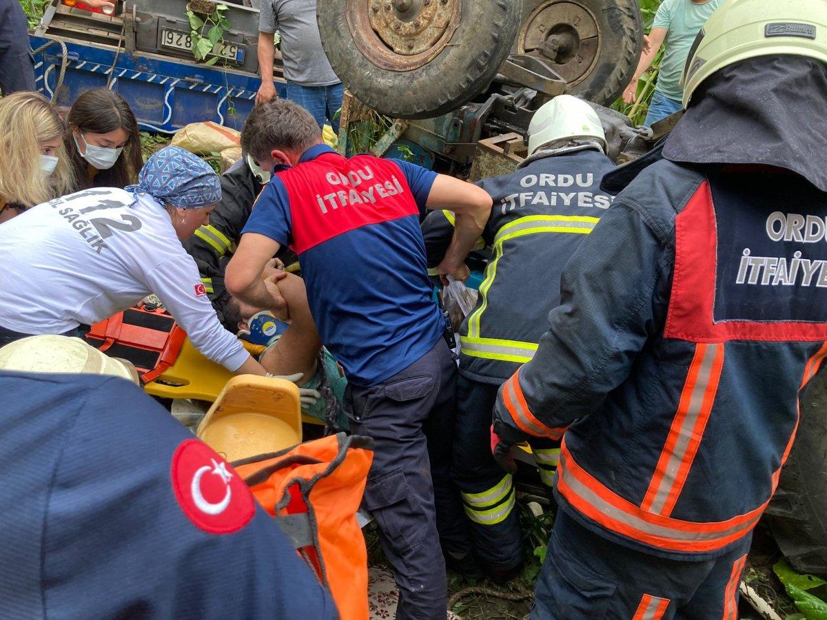 Ordu’da devrilen traktörün altında kalan baba hayatını kaybetti