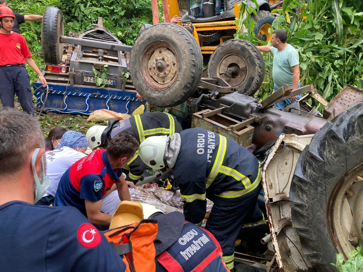 Ordu’da devrilen traktörün altında kalan baba hayatını kaybetti