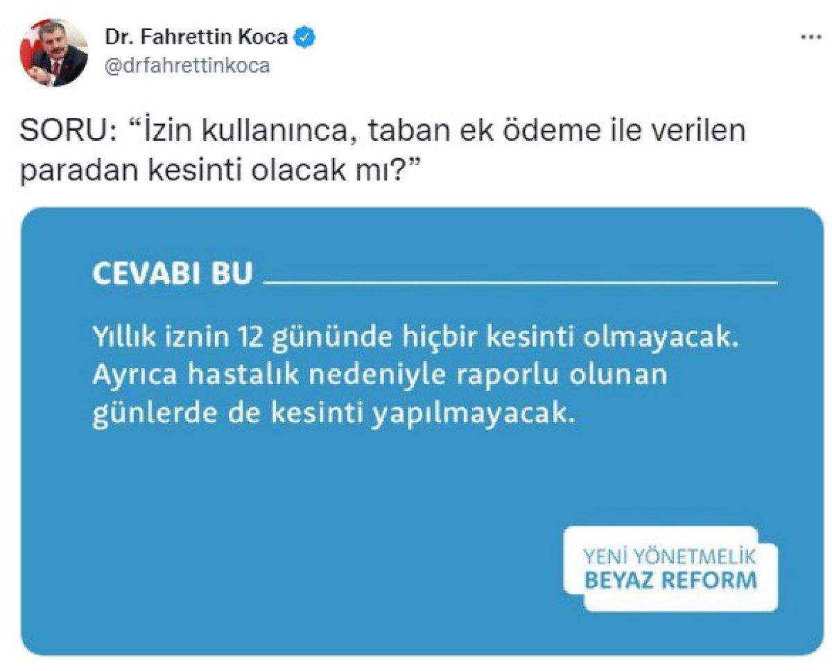 Fahrettin Koca, ek ödeme yönetmeliğiyle ilgili merak edilenleri yanıtladı