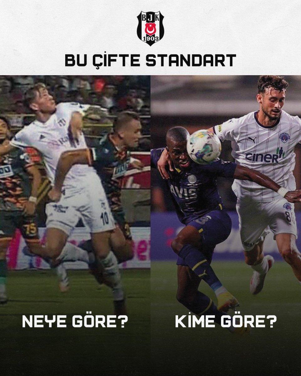 Beşiktaş'ın Fenerbahçe maçı sonrası 'çifte standart' tepkisi