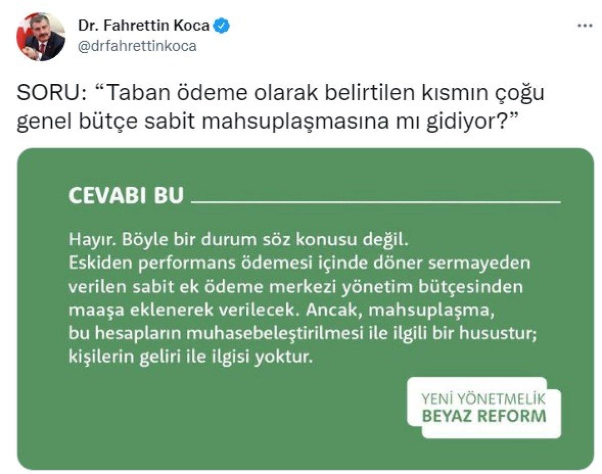 Fahrettin Koca, ek ödeme yönetmeliğiyle ilgili merak edilenleri yanıtladı
