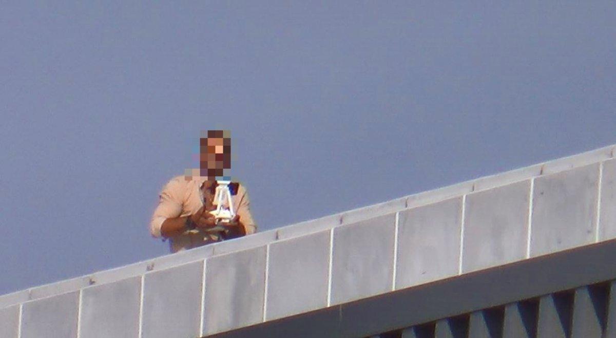 Tekirdağ'da maaş eylemi yapan belediye işçileri, gizli çekim yapan drone'u yuhaladı