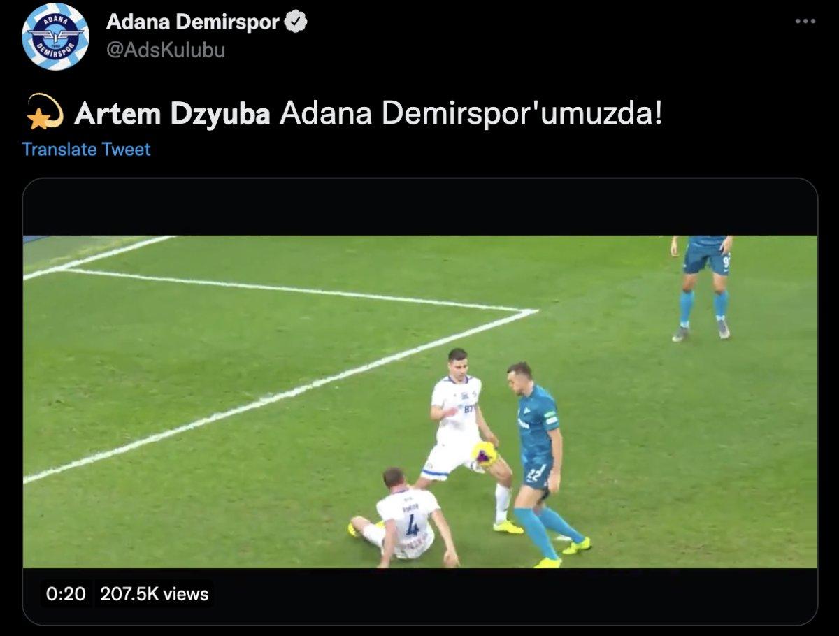 Adana Demirspor, Artem Dzyuba'yı transfer etti