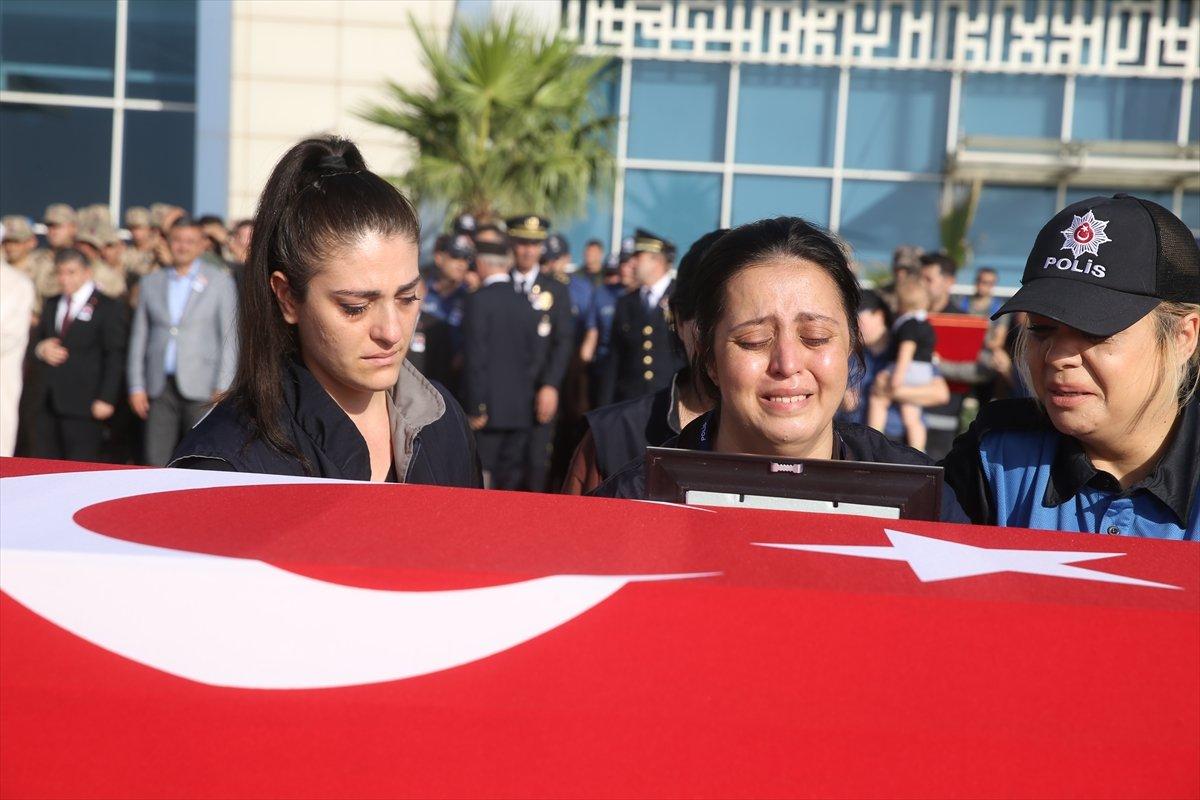 Mardin'deki trafik kazasında şehit olan polis Yahya Ergin için tören yapıldı