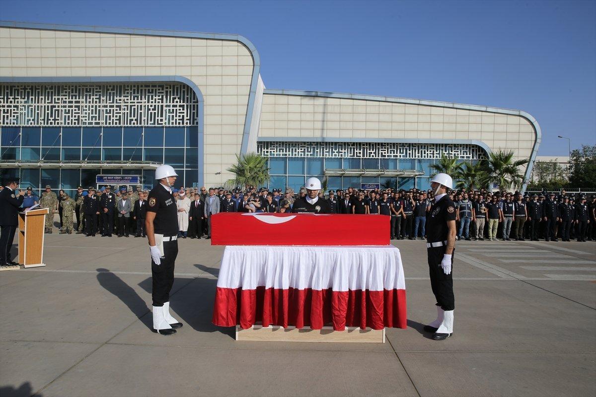 Mardin'deki trafik kazasında şehit olan polis Yahya Ergin için tören yapıldı