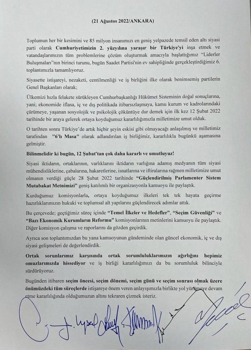 6’lı masa ilk turun son toplantısını tamamladı