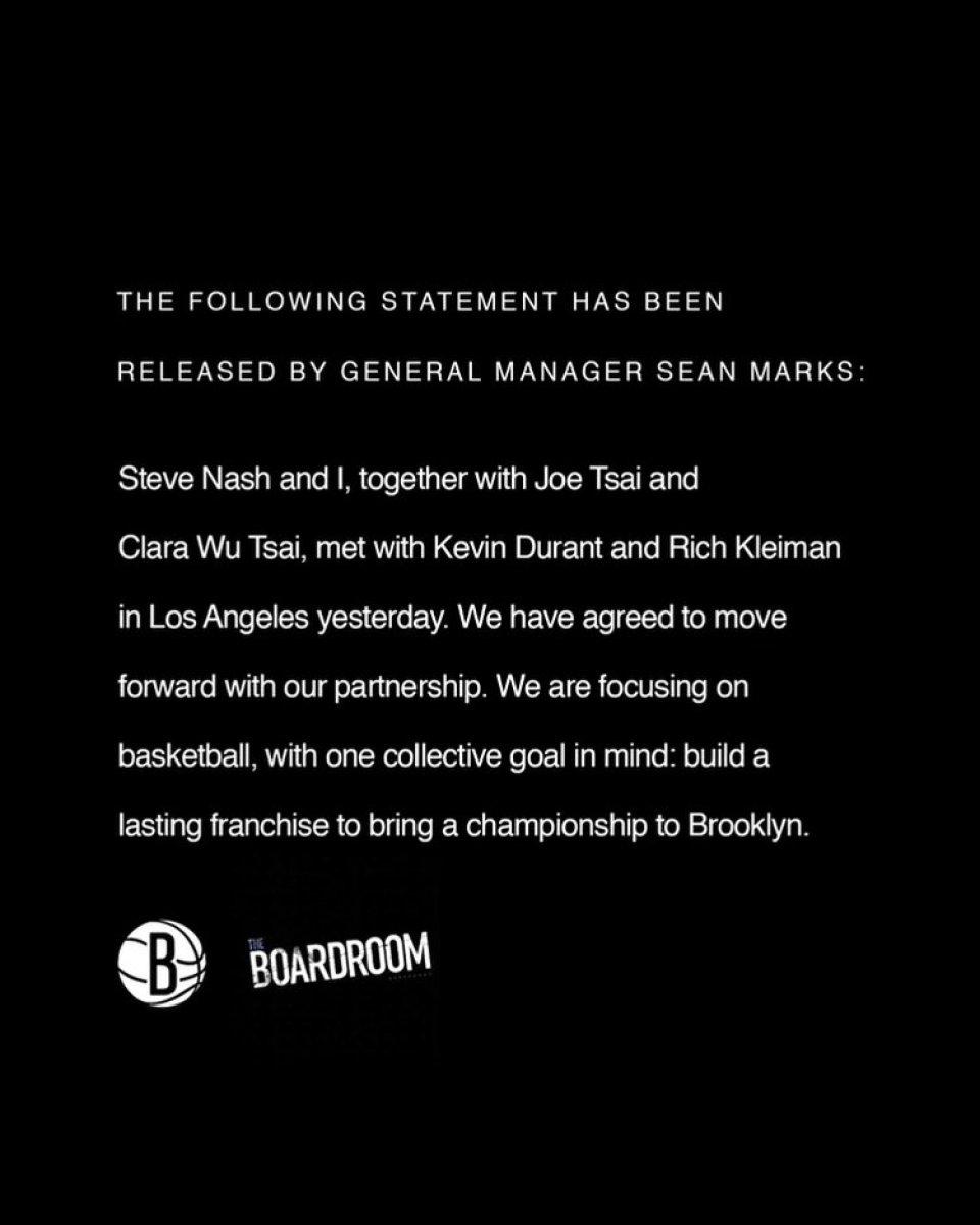 Kevin Durant, Brooklyn Nets'de kalmaya karar verdi