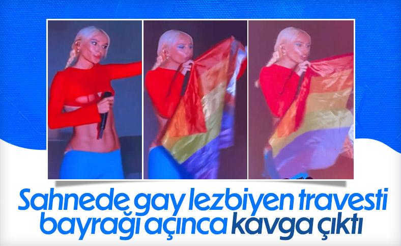 Gülşen, konserinde LGBT bayrağı açtı