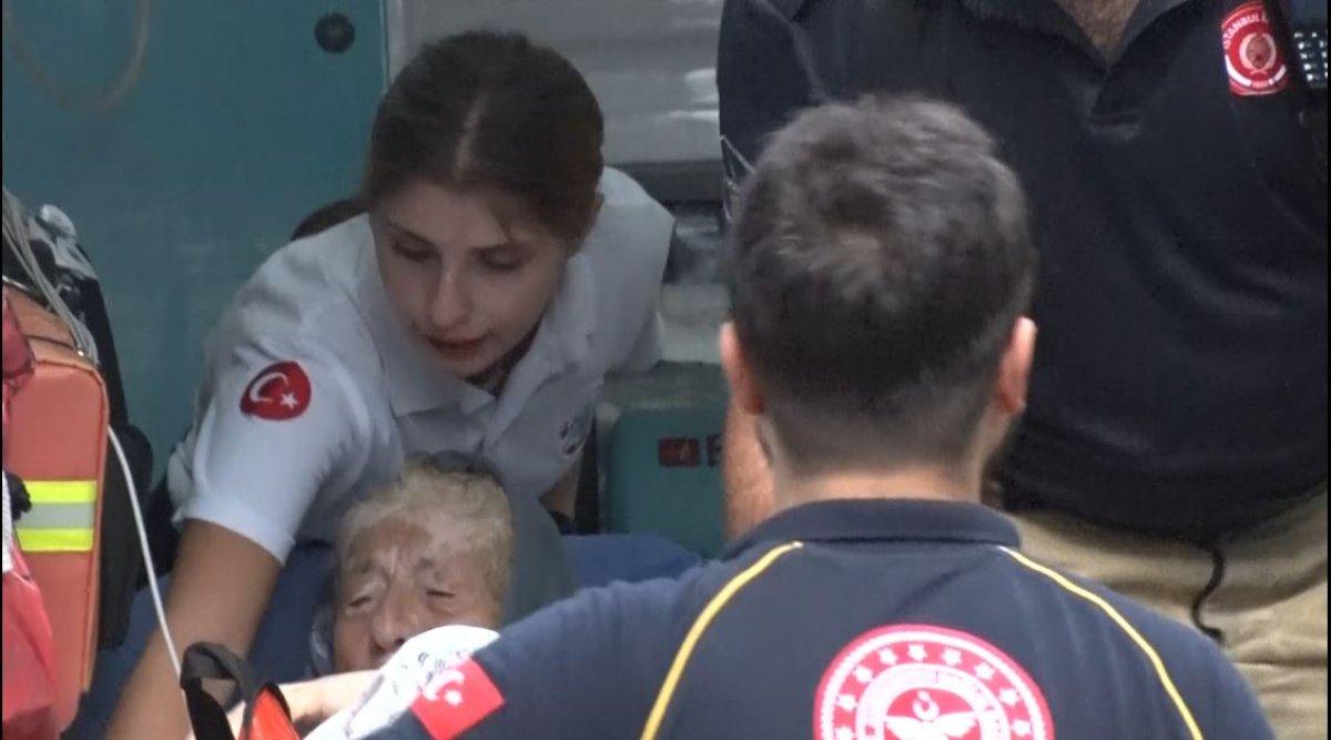 Sarıyer’de yaşlı bir kadın, bağladığı bezlerle pencereden inmeye çalıştı