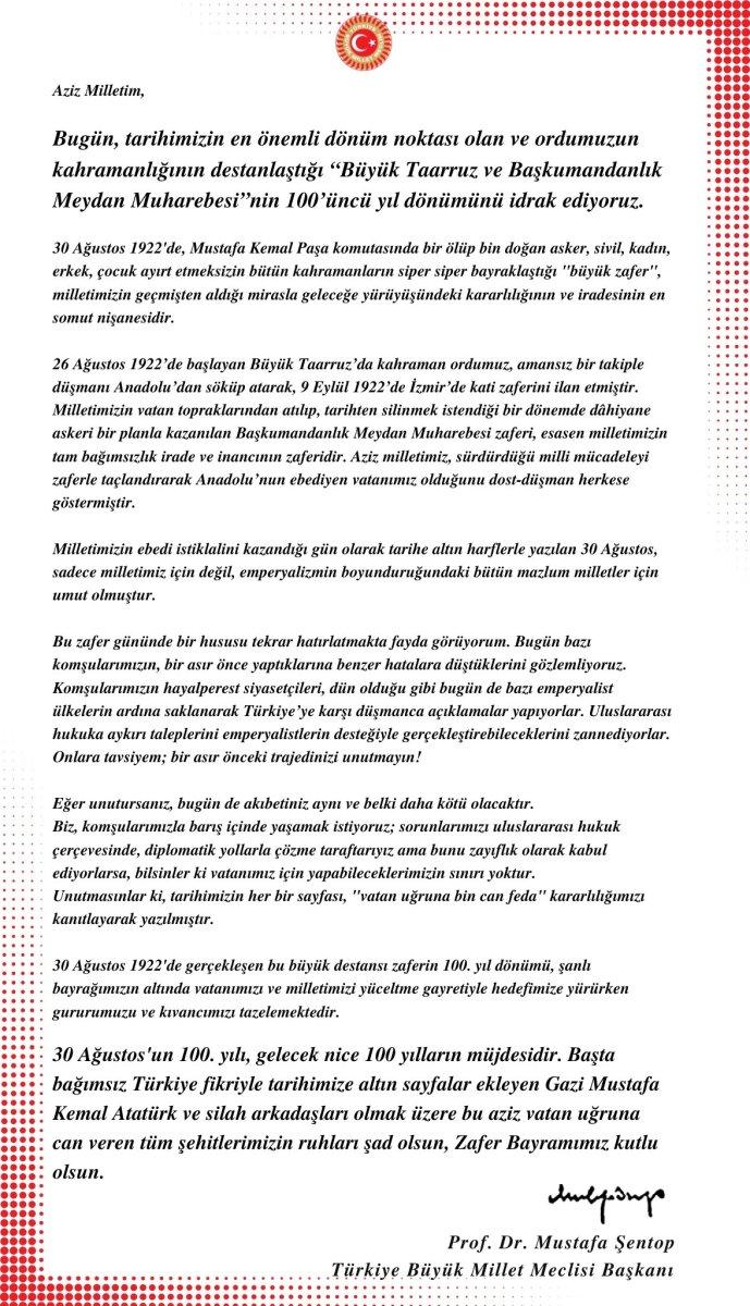 Mustafa Şentop'tan Yunanistan'a: Bir asır önceki trajedinizi unutmayın