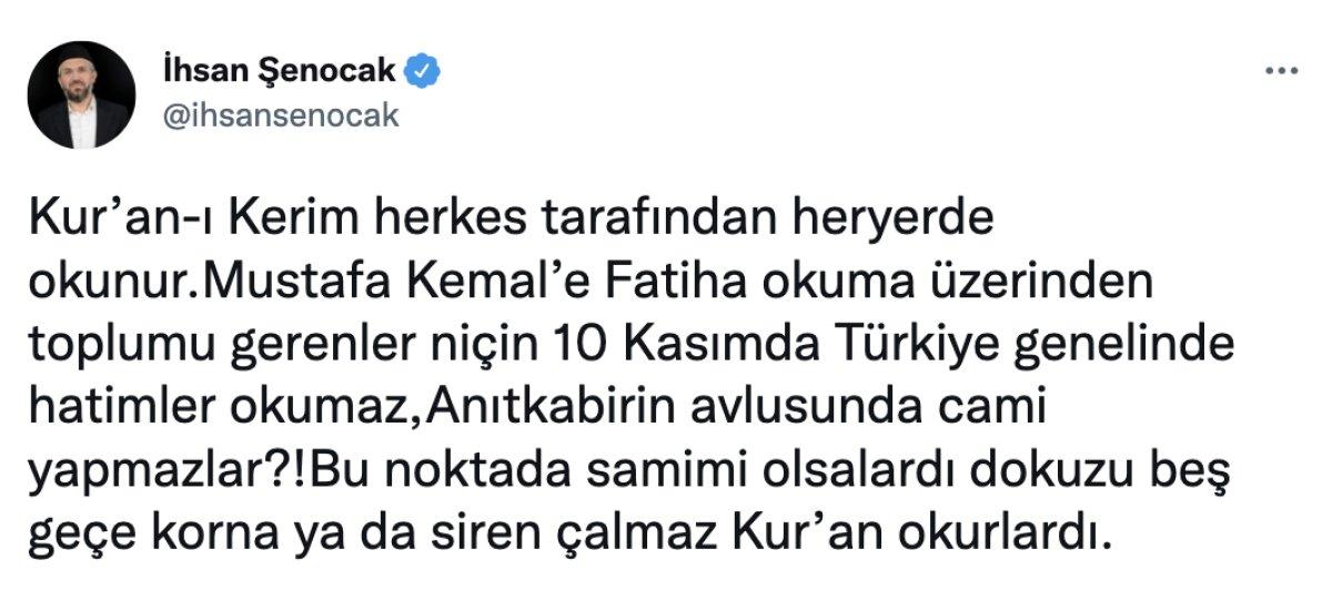 İhsan Şenocak'tan Anıtkabir'in avlusuna cami yapılsın önerisi