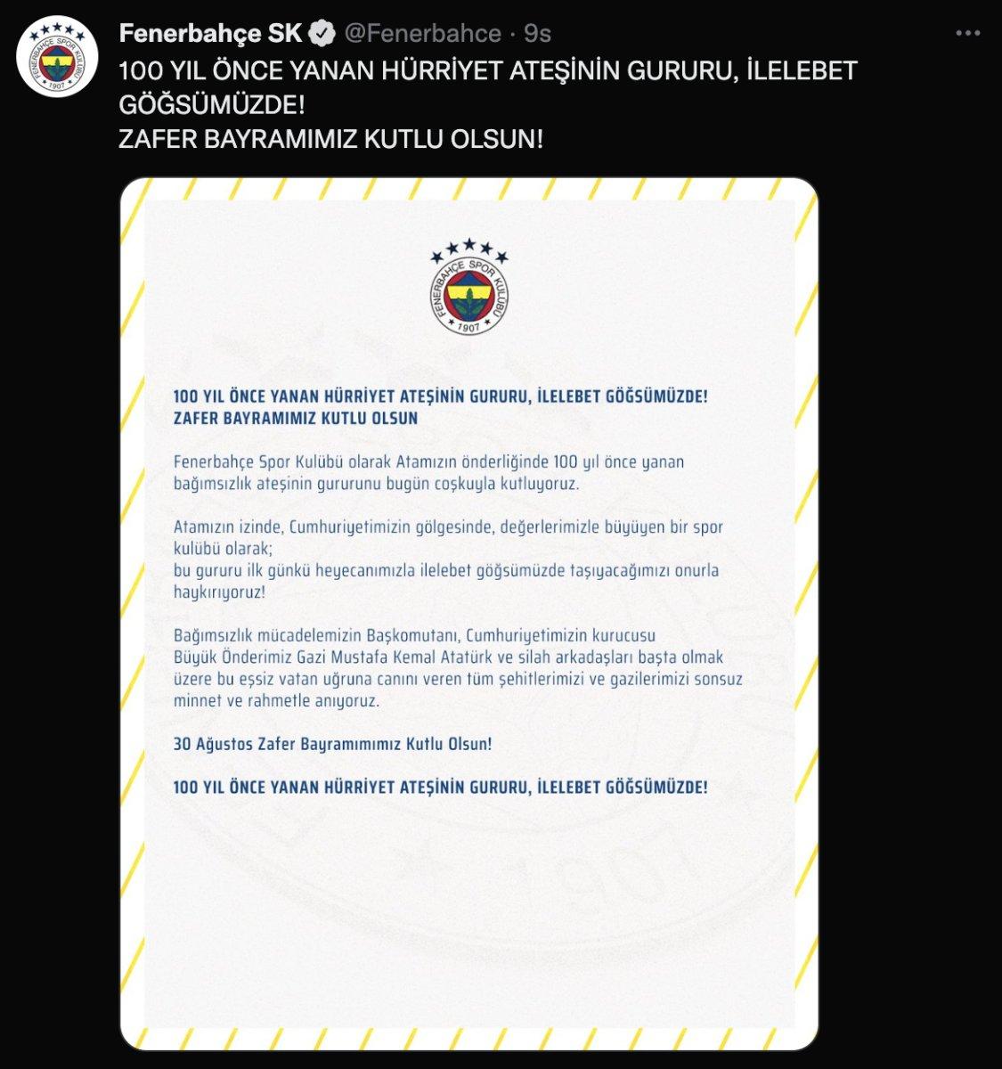 4 büyüklerden 30 Ağustos mesajları