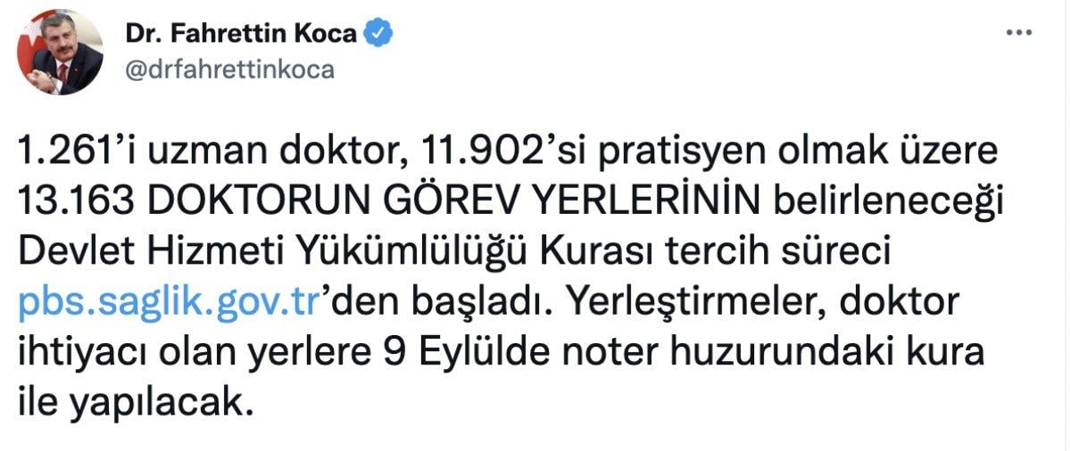 Fahrettin Koca'dan doktorlara atama müjdesi
