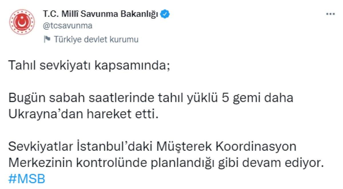 Ukrayna'dan tahıl yüklü 5 gemi yola çıktı