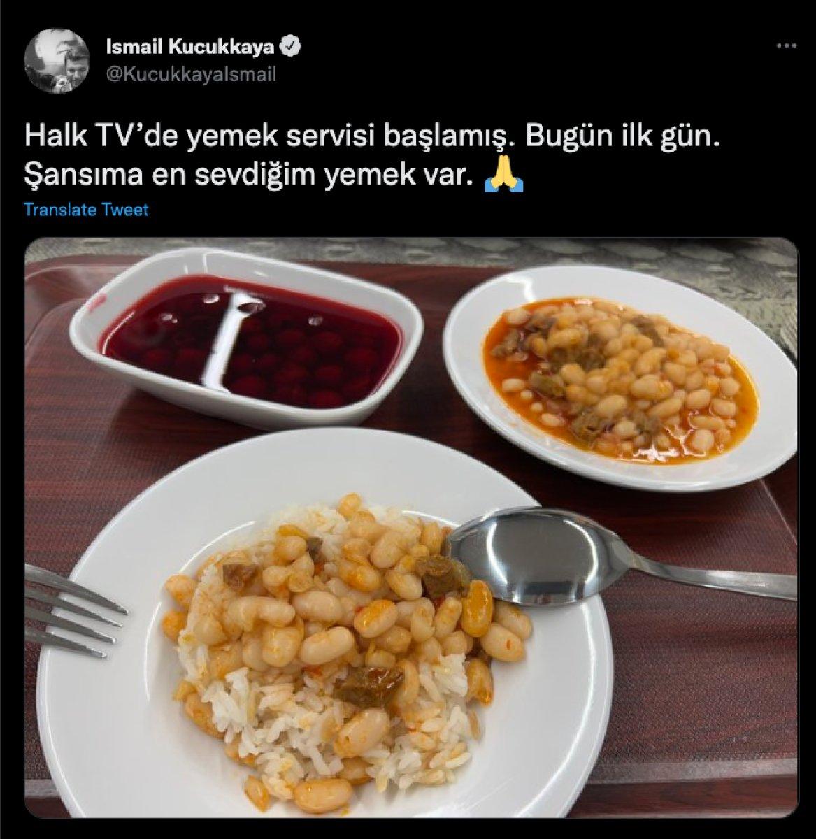 İsmail Küçükkaya Halk TV'nin yemeklerini beğendi