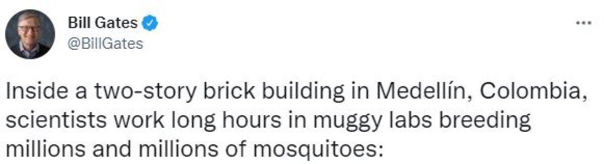 Bill Gates'in sivrisinek paylaşımı, yeni salgın iddialarına neden oldu