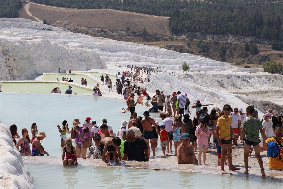 Pamukkale'yi ilk 8 ayda 1 milyon kişi ziyaret etti