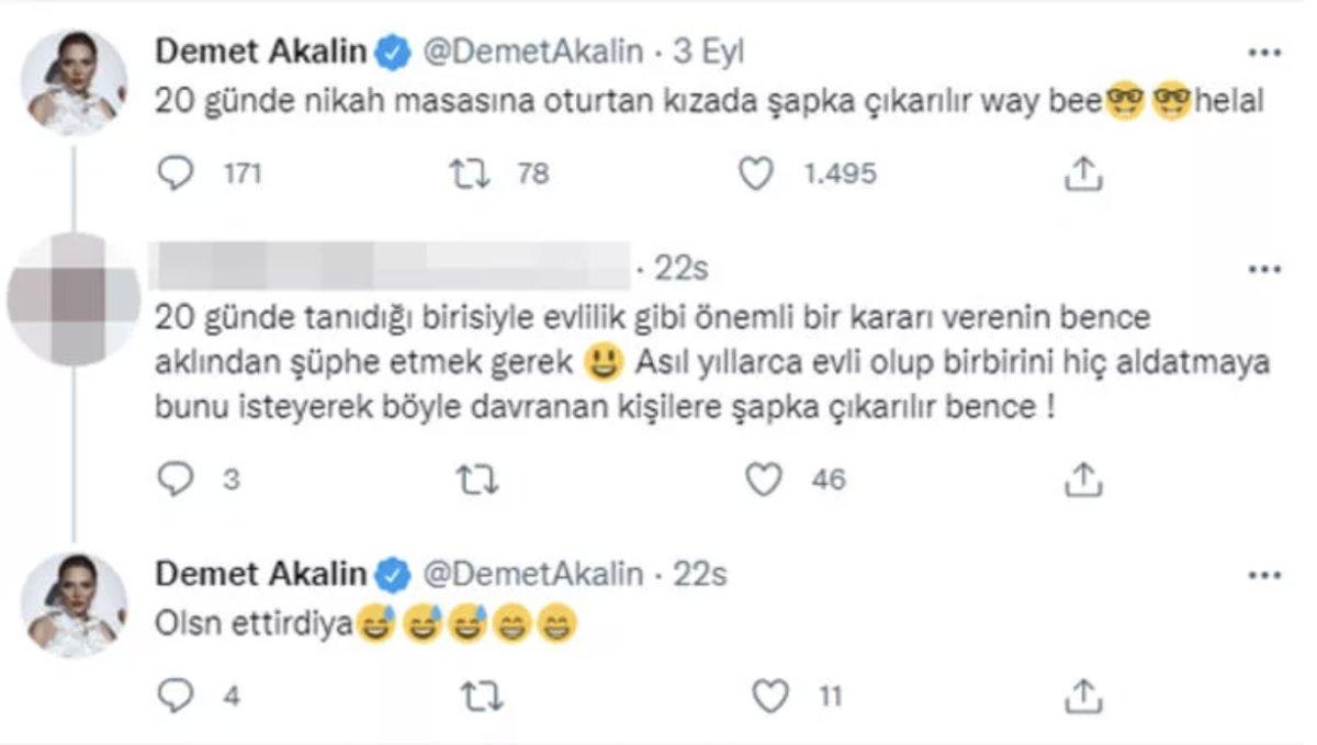 Demet Akalın'dan nikah masasına oturacak Merve Boluğur'a gönderme