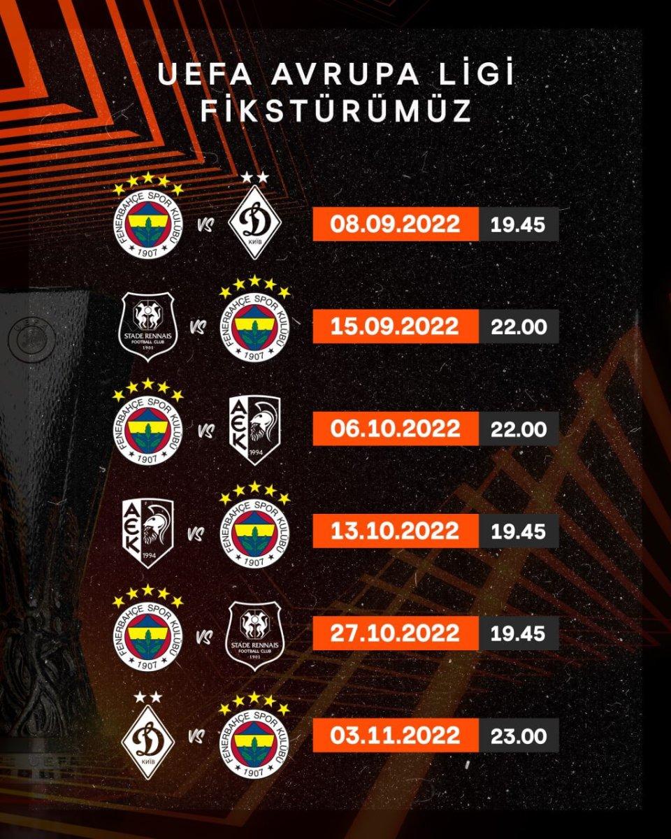 Fenerbahçe'de Avrupa Ligi listesi açıklandı