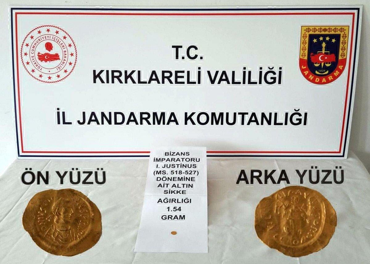 Kırklareli’de, Bizans dönemine ait altın sikke bulundu