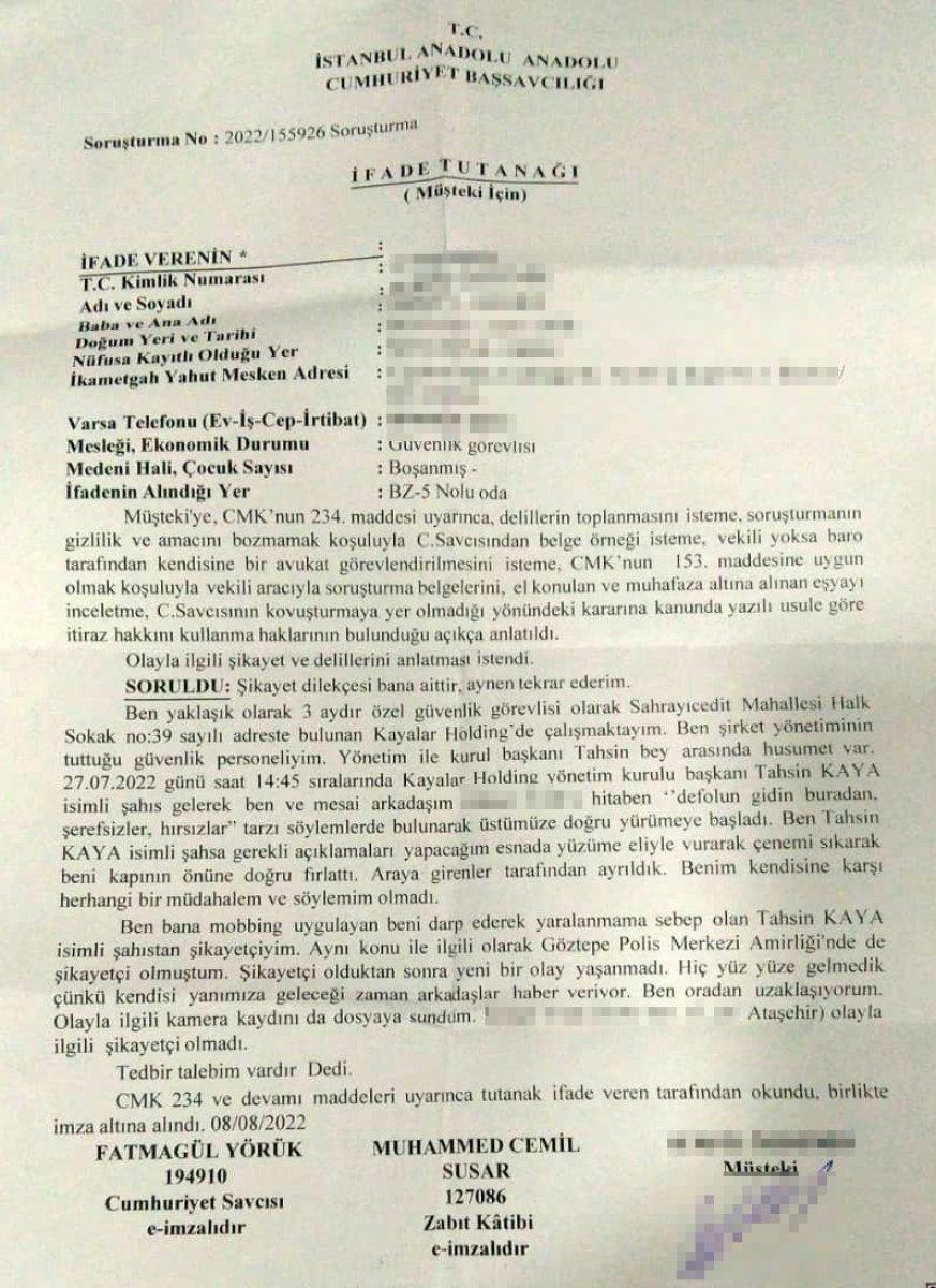 Fenerbahçe eski Başkanı Tahsin Kaya, çalışanları tokatladı