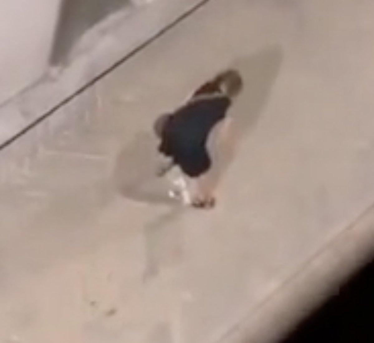 İzmit'te sokakta çömelen kadın tuvaletini yaptı