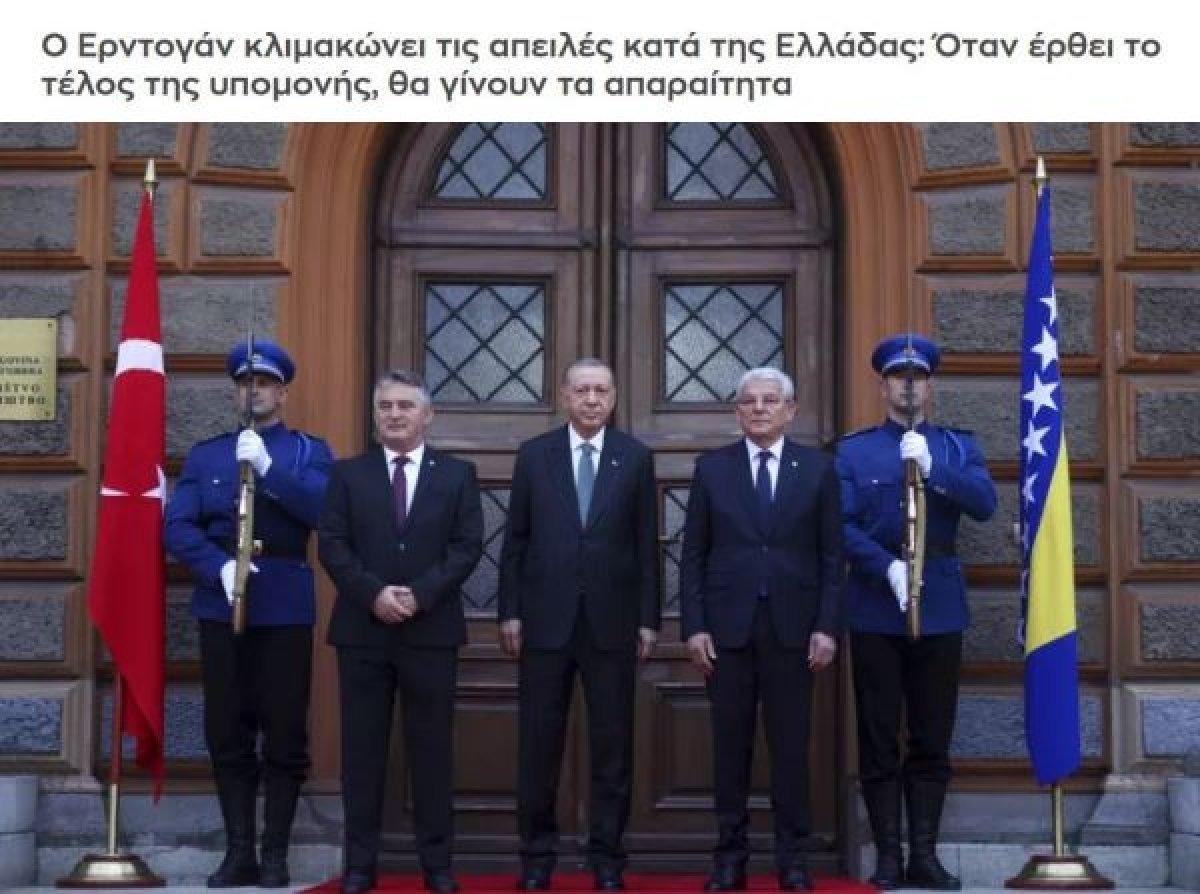 Cumhurbaşkanı Erdoğan'ın Atina'ya uyarısı, Yunanistan'da gündem oldu