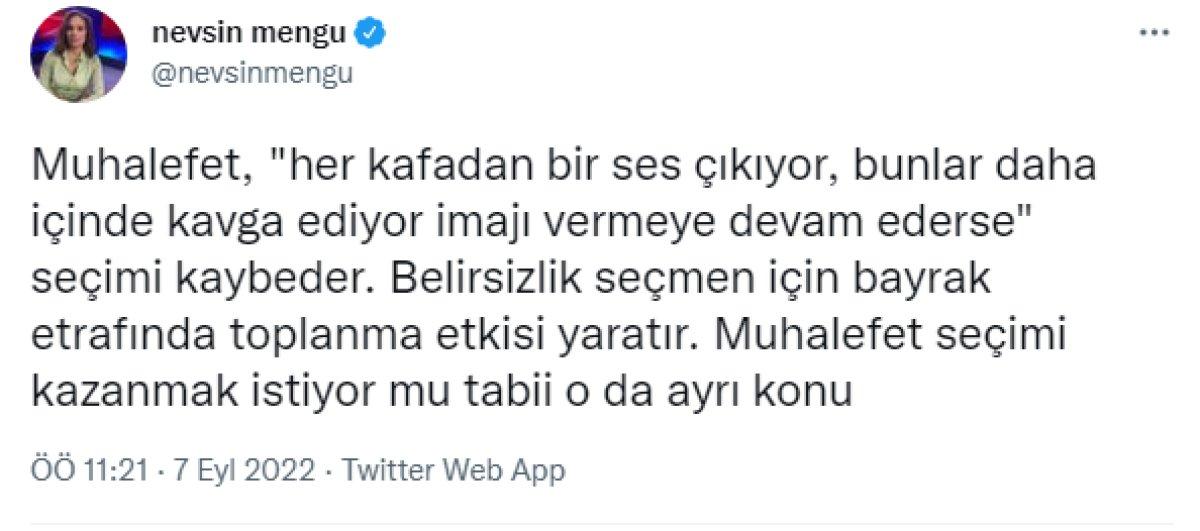 Nevşin Mengü'den 6'lı masa analizi