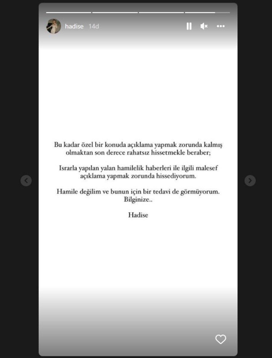 Hadise’den hamilelik açıklaması