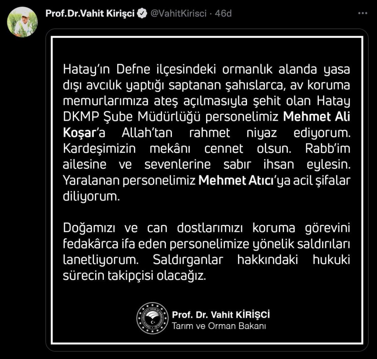 Hatay'da kaçak avcılar, av koruma memurunu öldürdü 