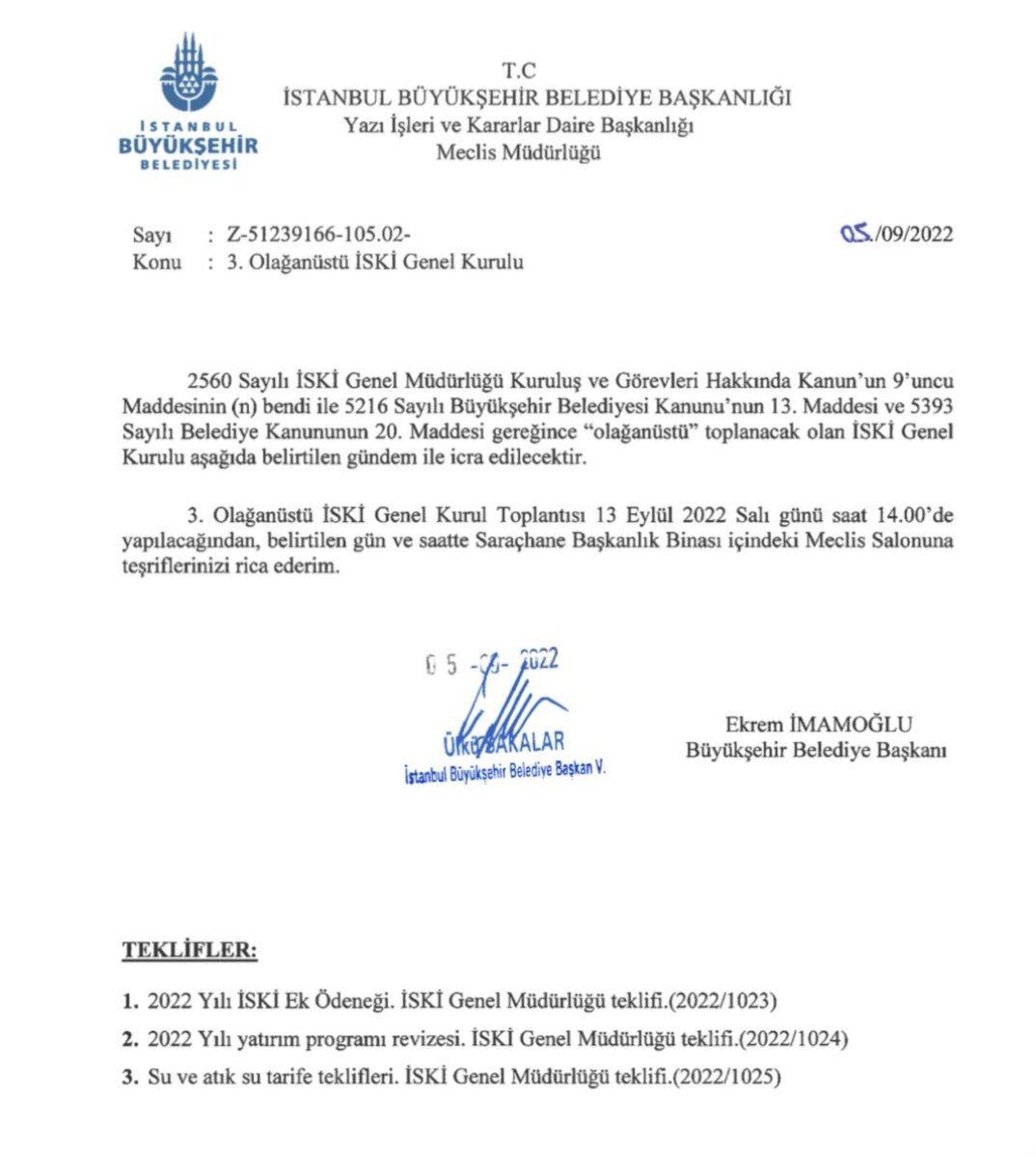 İstanbul'da suya uygulanması planlanan zam oranı