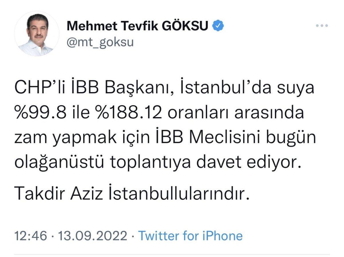 İstanbul'da suya uygulanması planlanan zam oranı