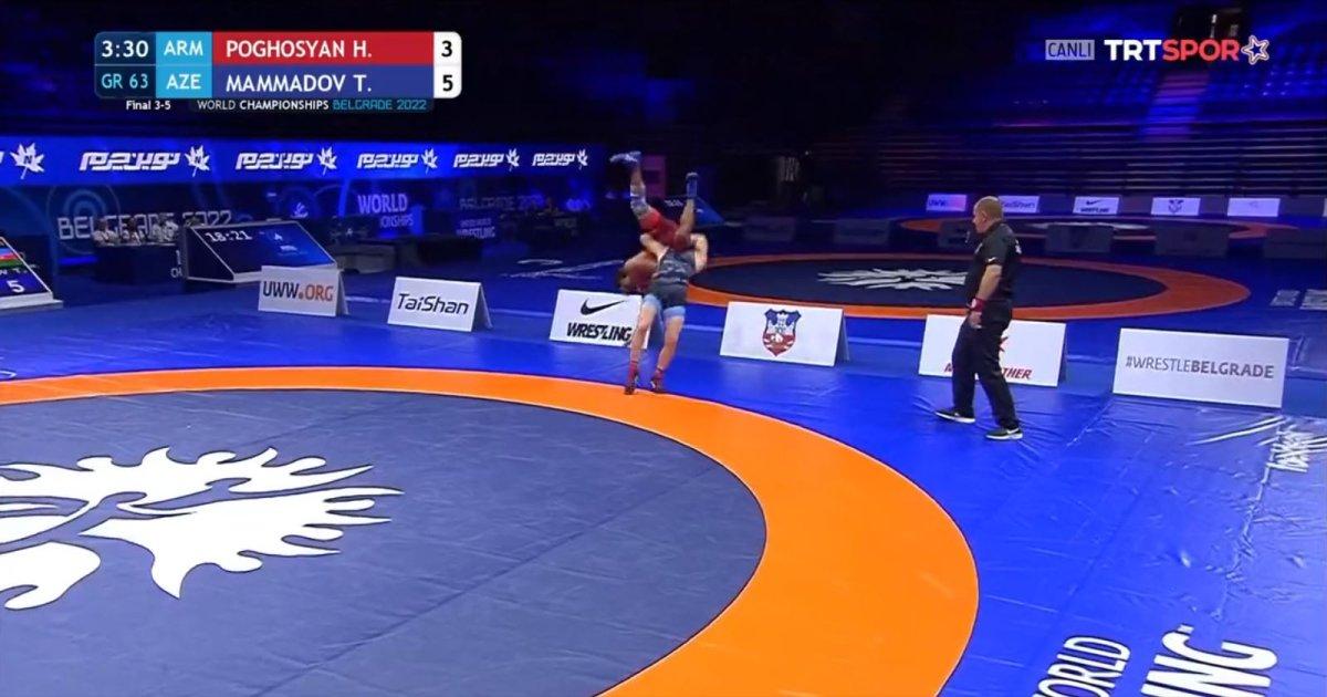 Azerbaycanlı Mammadov, Ermeni güreşçiyi perişan etti