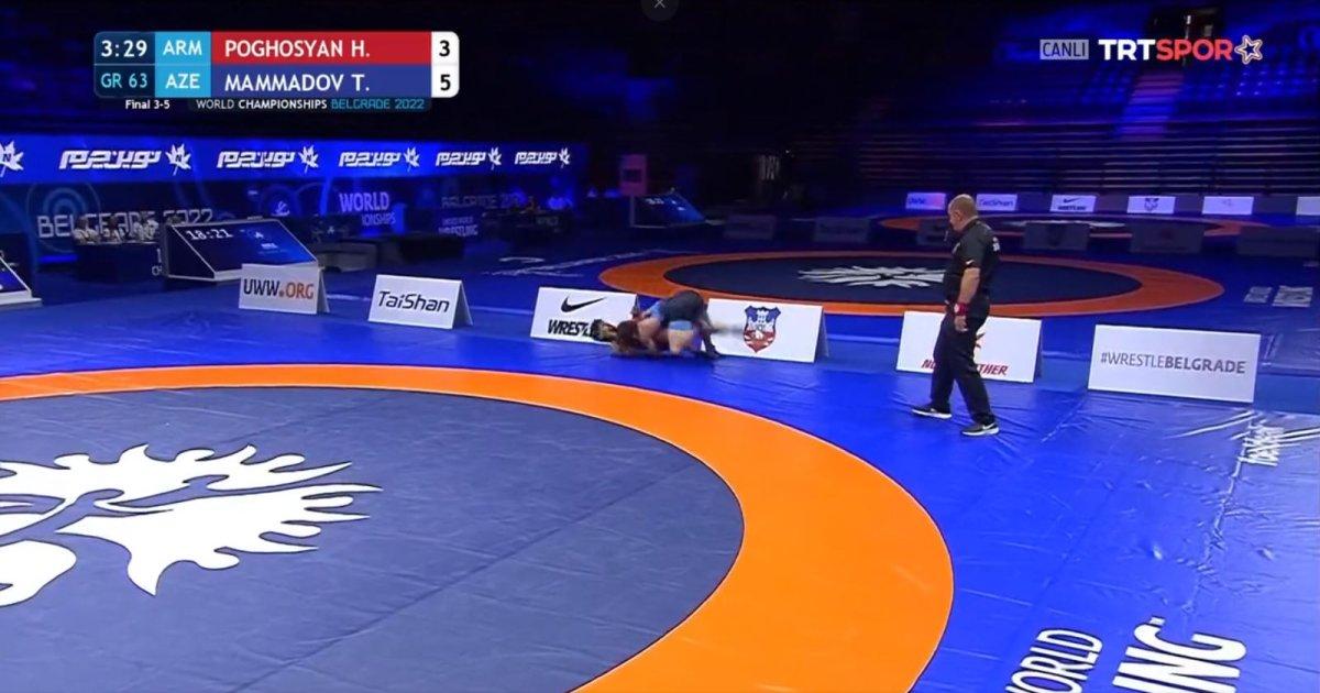 Azerbaycanlı Mammadov, Ermeni güreşçiyi perişan etti
