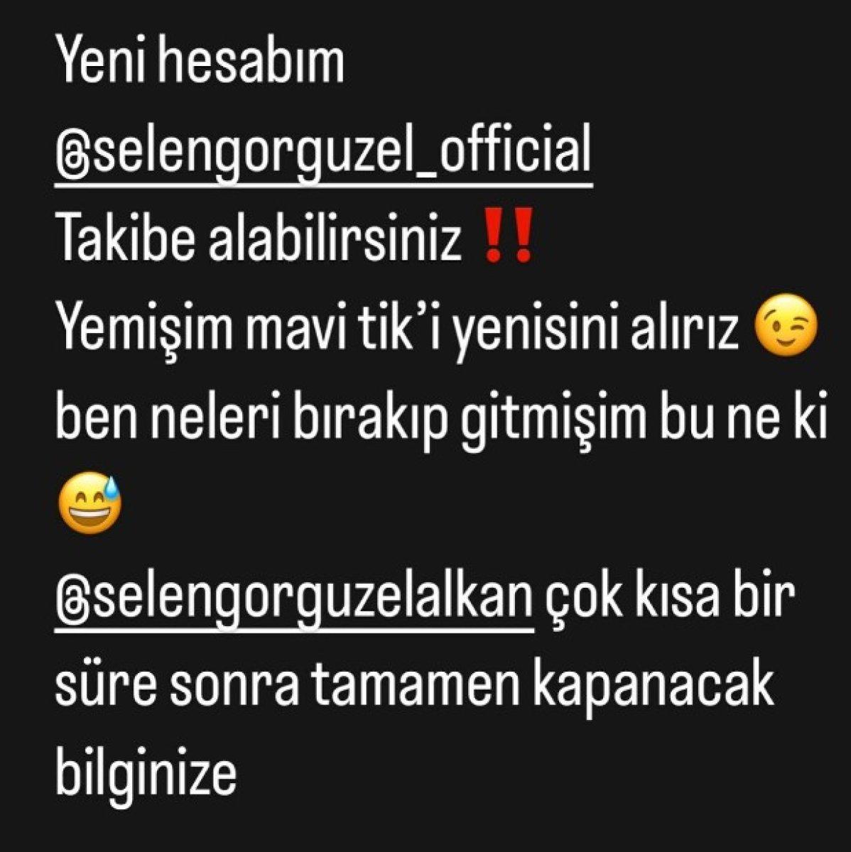 Selen Görgüzel, Mavi Tik'li hesabını kapattı