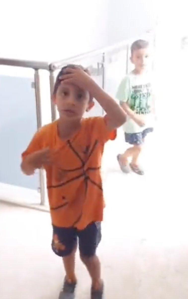 Zile basıp kaçan iki çocuğun ev sahibine yakalandığı anlar