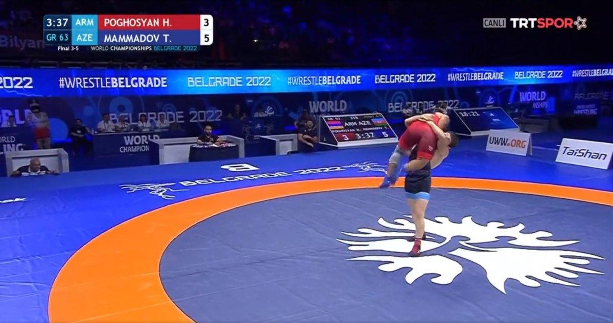 Azerbaycanlı Mammadov, Ermeni güreşçiyi perişan etti