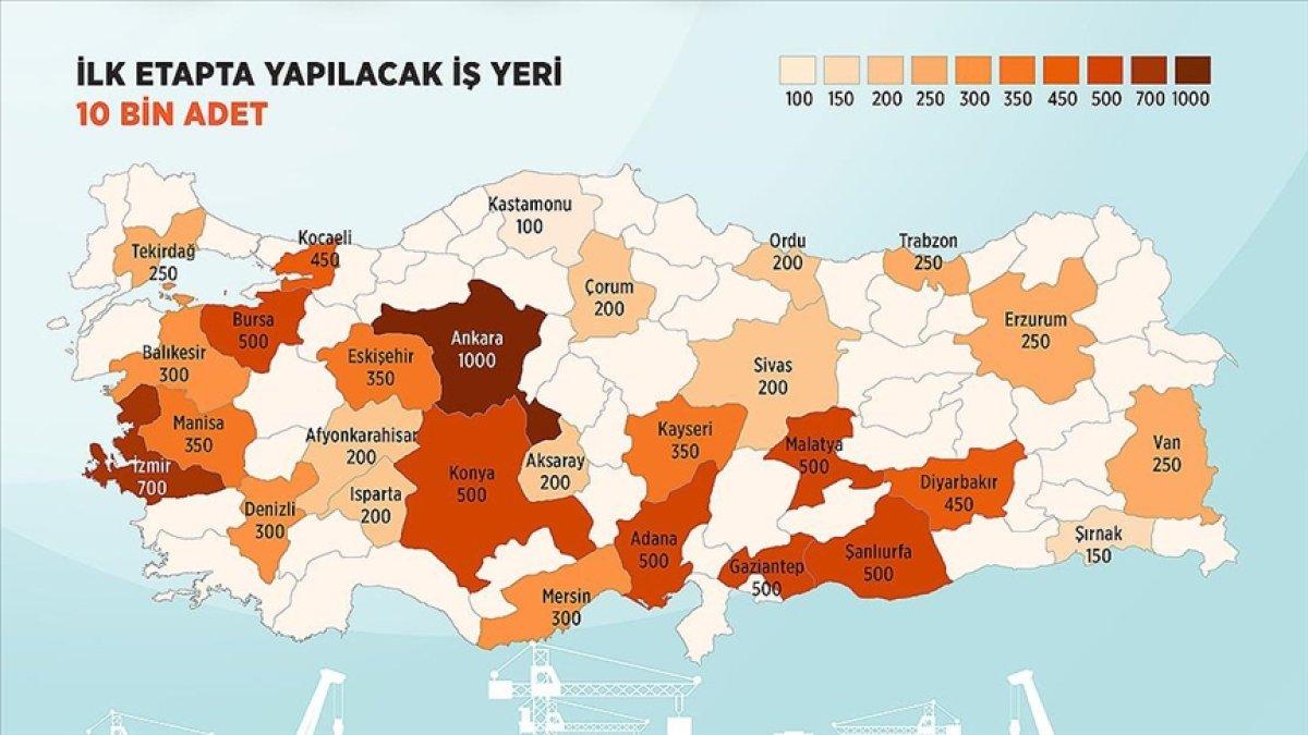 Sosyal konut projesinde 28 ilde yapılacak iş yerlerinin sayıları belli oldu
