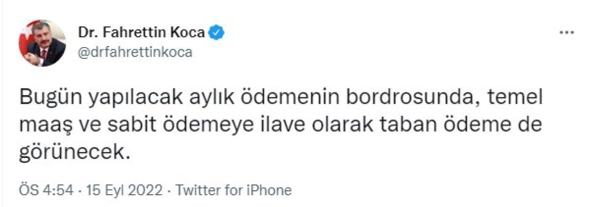 Fahrettin Koca'dan sağlık çalışanlarına maaş müjdesi
