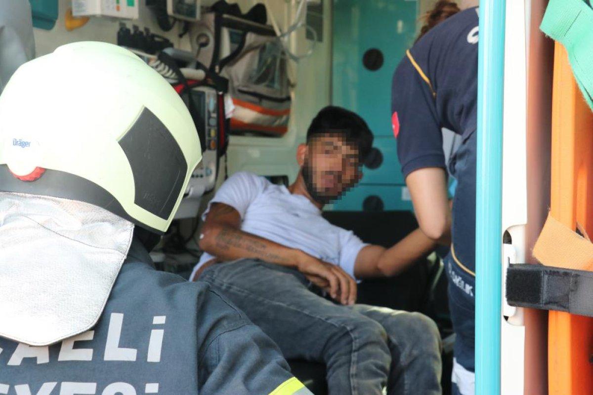 Kocaeli'de hırsız çalmak istediği demirlere elini sıkıştırdı