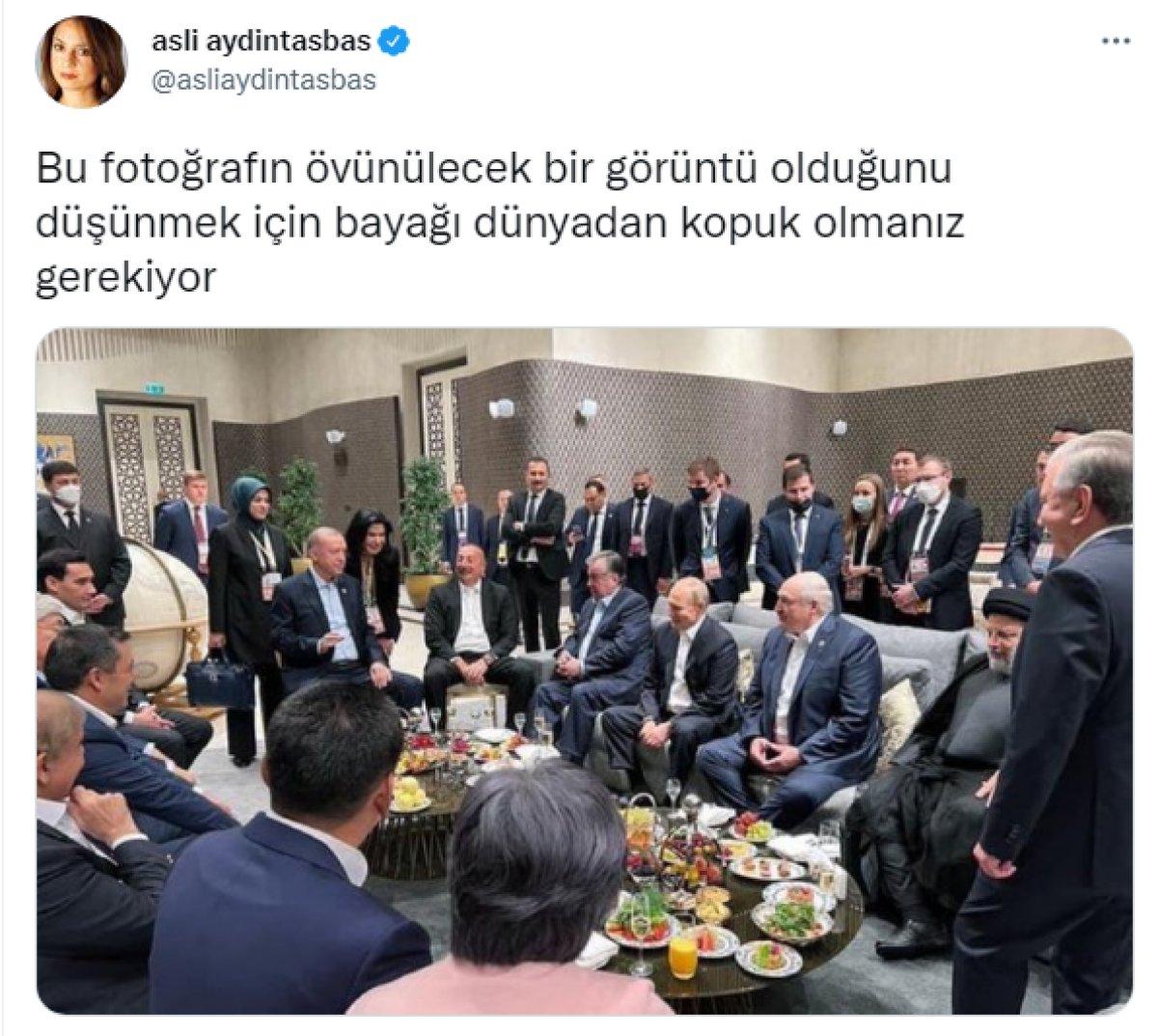 Aslı Aydıntaşbaş ve Nevşin Mengü'den Erdoğan'ın liderlerle fotoğrafına övgü tepkisi