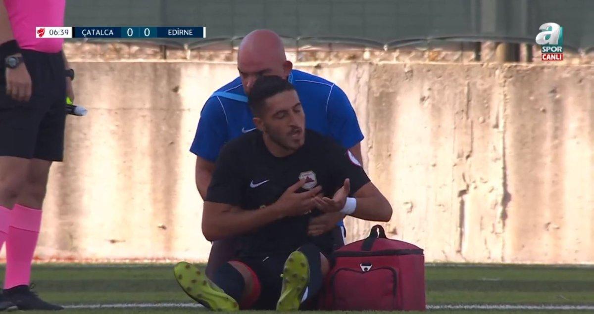 Çatalcasporlu futbolcudan sağlık görevlisine tepki