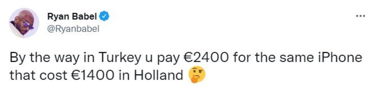 Ryan Babel'den iPhone 14'ün Türkiye fiyatına tepki