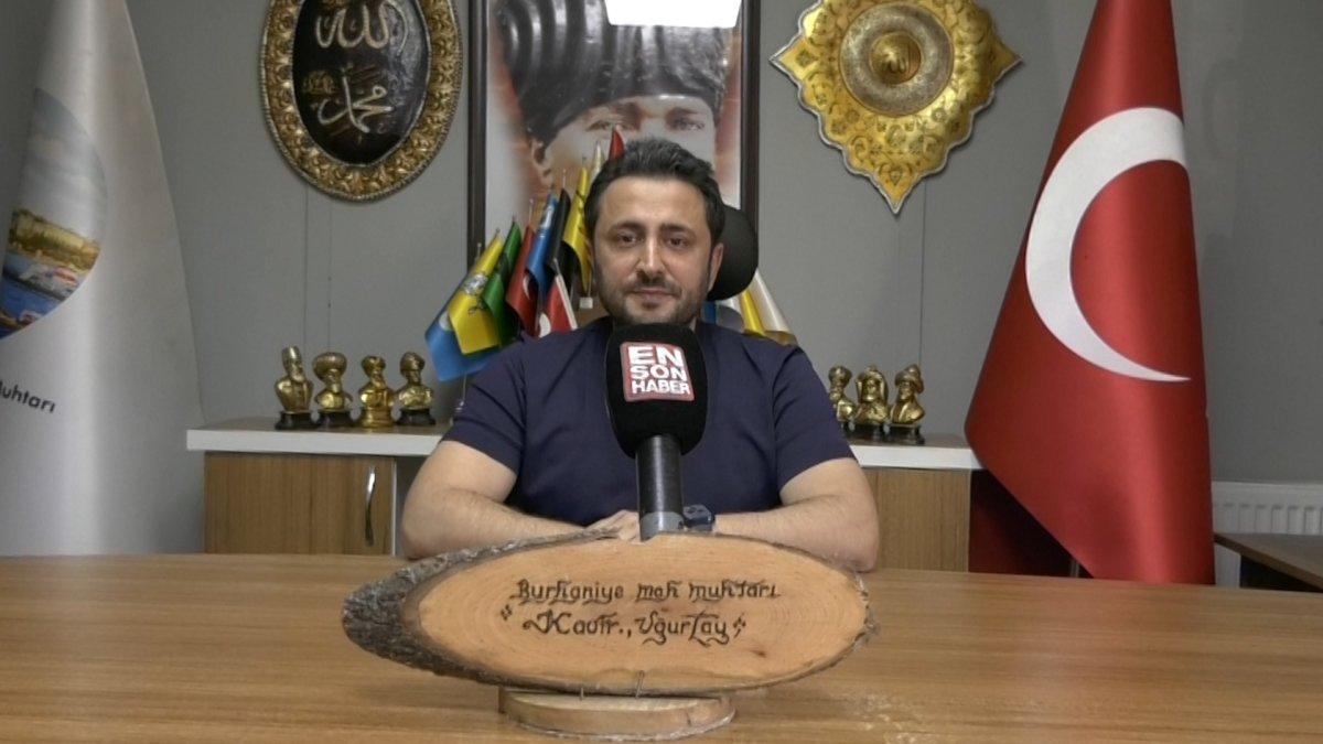 Burhaniye Mahallesi muhtarı Kadir Uğurtay, mahallesinde gıda ve giysi yardımı yapıyor