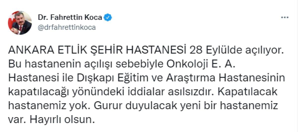 Fahrettin Koca: Onkoloji hastanesi kapanıyor iddiası yalan çıktı